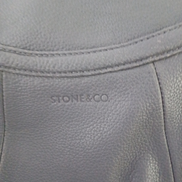 Stone & Company Blue Gray Leather Bucket bag - Picture 4 of 7